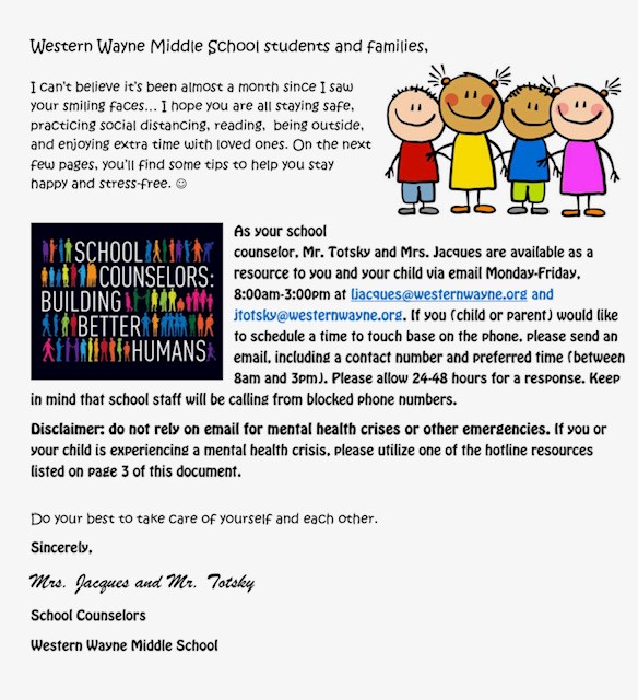 Wwms - School Counselor Newsletter 